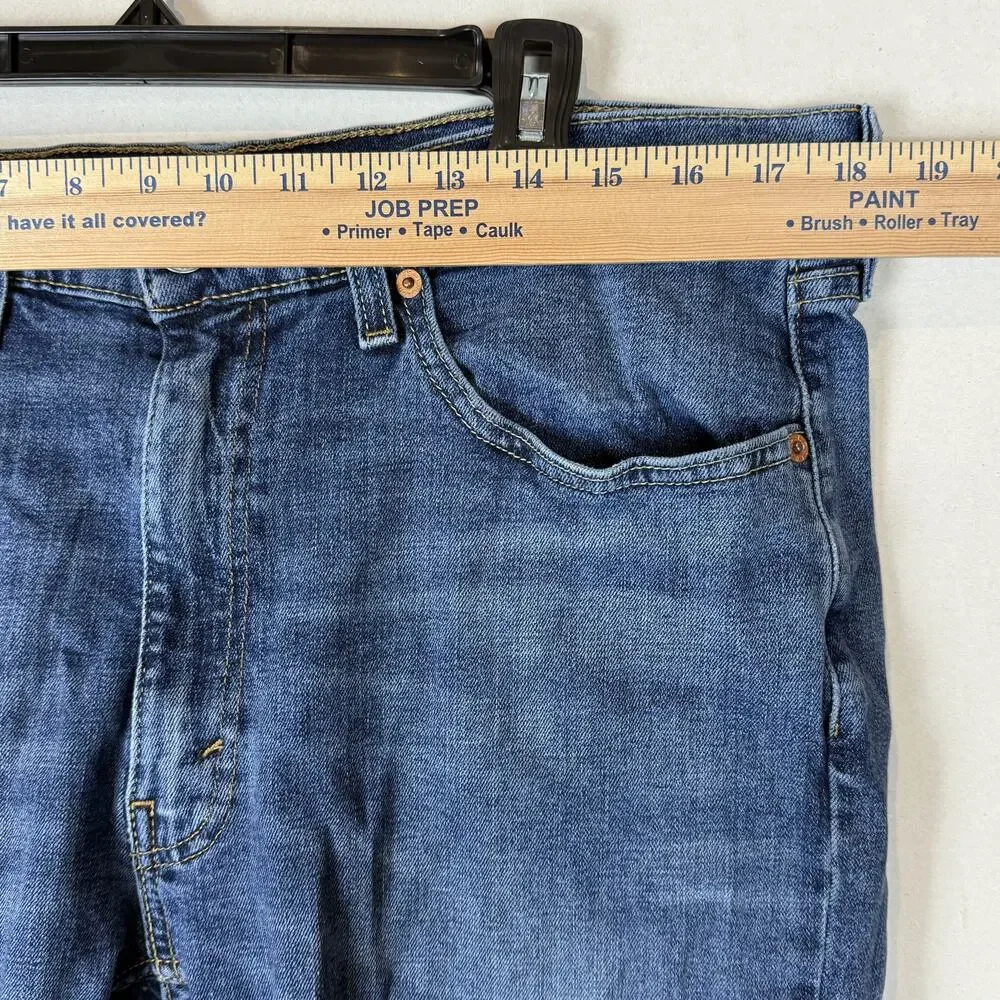 Levi's 514 Jeans Mens 36x32 Blue Denim Stretch Medium Wash Mid-Rise Straight Fit
